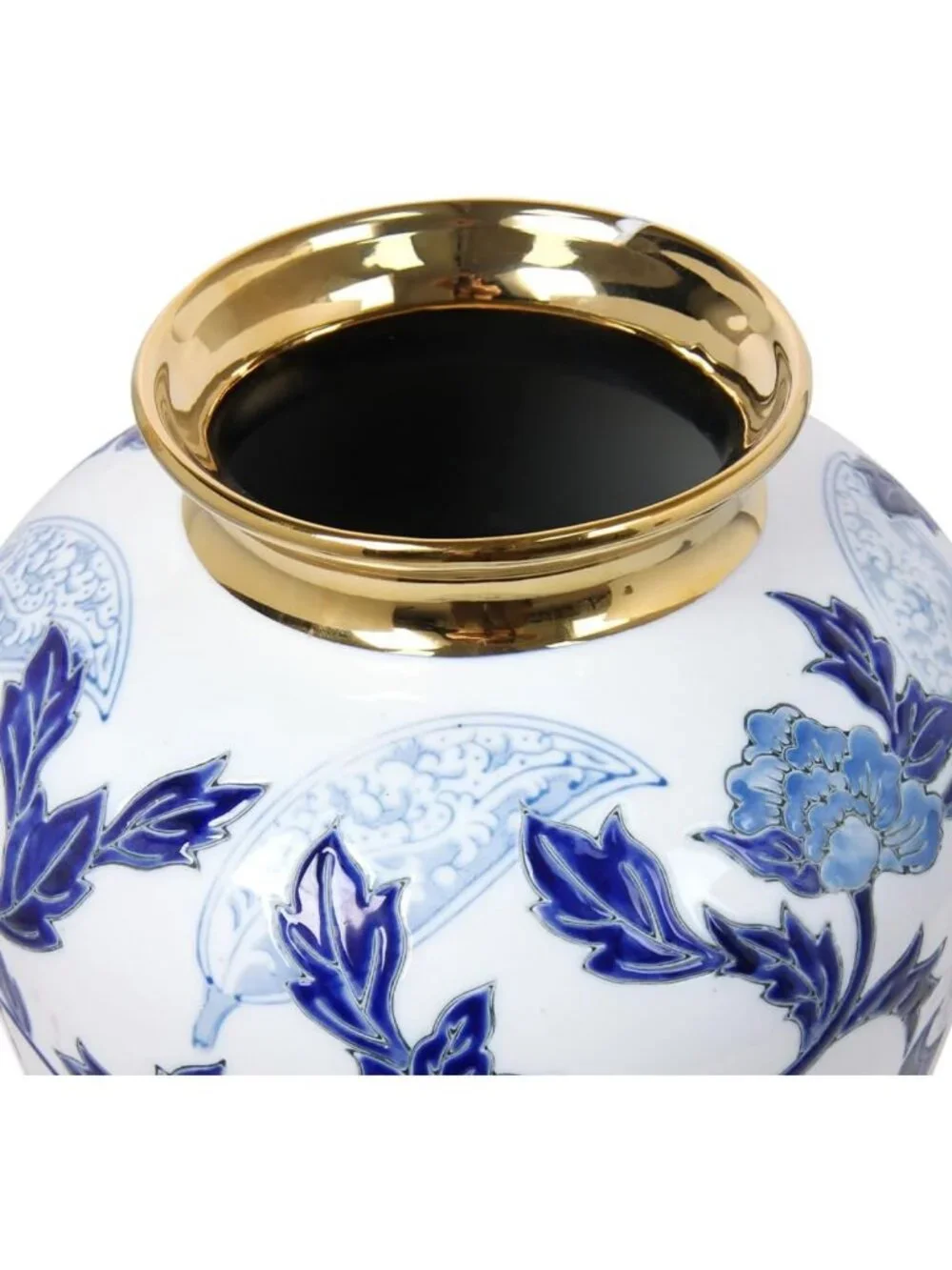 Chinoiserie Blue & White Vase 9.8